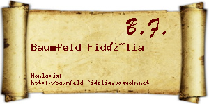 Baumfeld Fidélia névjegykártya